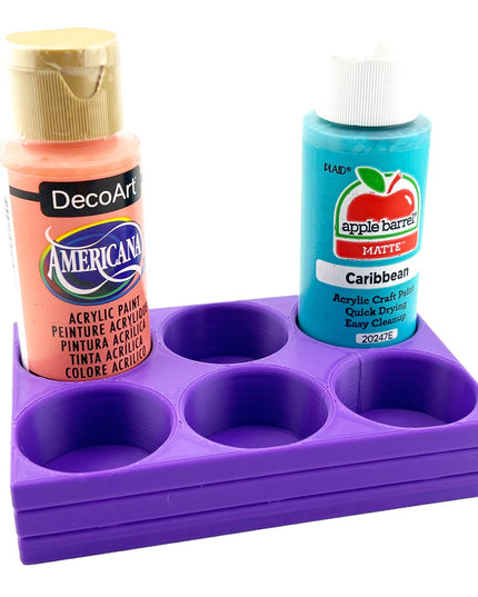 Apple Barrel Paint Bottle Holder  Holds 6 Bottles w/Anti-Slip Rubber Feet  Holds Most 2oz Craft Paint Bottles Smart Craft, etc - 3D Printed