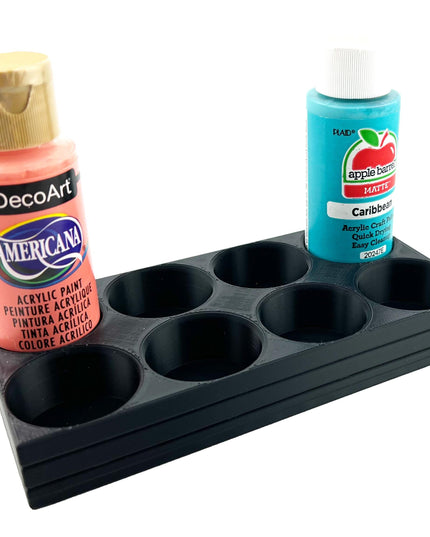 Apple Barrel Paint Bottle Holder  Holds 8 Bottles w/Anti-Slip Rubber Feet  Holds Most 2oz Craft Paint Bottles Smart Craft, etc - 3D Printed