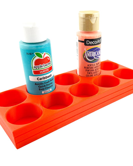 Apple Barrel Paint Bottle Holder  Holds 10 Bottles w/Anti-Slip Rubber Feet  Holds Most 2oz Craft Paint Bottles Smart Craft, etc - 3D Printed