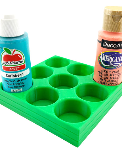 Apple Barrel Paint Bottle Holder  Holds 9 Bottles w/Anti-Slip Rubber Feet  Holds Most 2oz Craft Paint Bottles Smart Craft, etc - 3D Printed