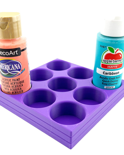 Apple Barrel Paint Bottle Holder  Holds 9 Bottles w/Anti-Slip Rubber Feet  Holds Most 2oz Craft Paint Bottles Smart Craft, etc - 3D Printed