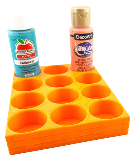 Apple Barrel Paint Bottle Holder  Holds 12 Bottles w/Anti-Slip Rubber Feet  Holds Most 2oz Craft Paint Bottles Smart Craft, etc - 3D Printed