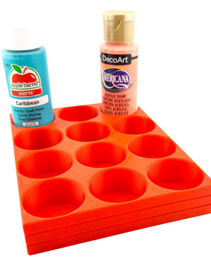 Apple Barrel Paint Bottle Holder  Holds 12 Bottles w/Anti-Slip Rubber Feet  Holds Most 2oz Craft Paint Bottles Smart Craft, etc - 3D Printed