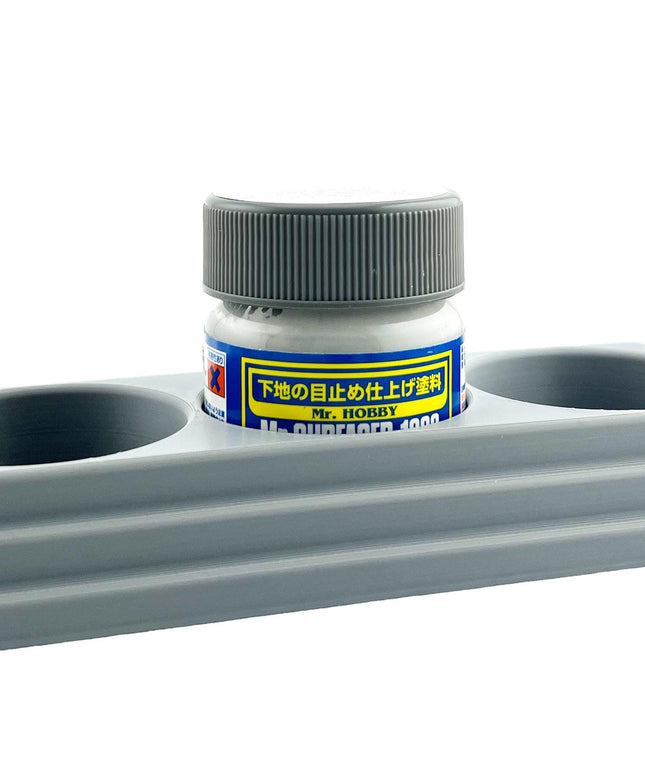 Jeff Did It - Mr Hobby Anti-Tip 3D Printed Mr Surface Mr Color 40ml Triple Bottle Holder with Anti-Slip Rubber Feet