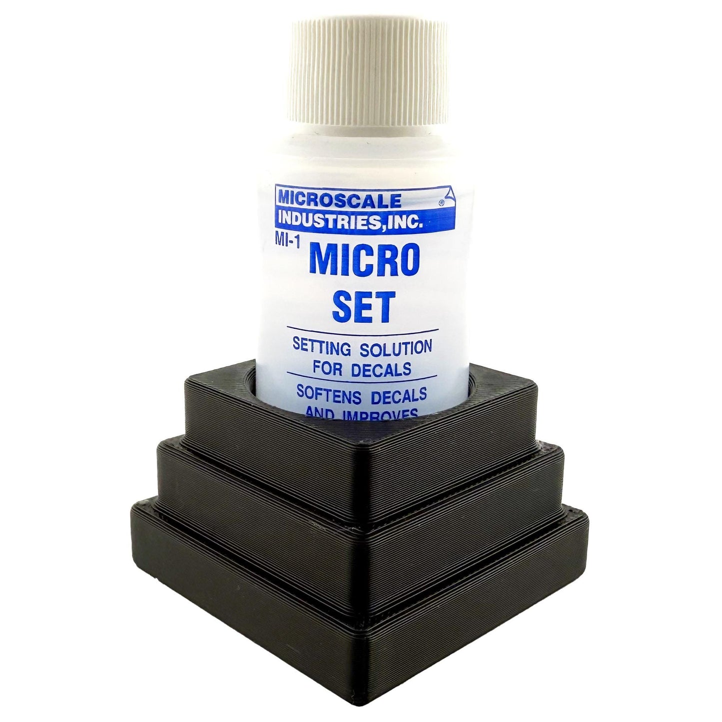 Micro Sol/Set Microscale Anti-Tip / Anti-Slip Bottle Holder for 1 oz Bottle Micro Series with Rubber Feet  - 3D Printed - Free Shipping