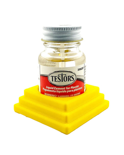 Jeff Did It! - Testors Cement 1oz Bottle Holder - Holds 1 Cement Bottle - Anti-Slip Rubber Feet - 3D Printed - Made in the USA