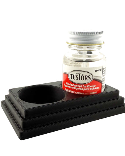 Jeff Did It! - Testors Cement 1oz Bottle Holder - Holds 2 Bottles - Anti-Slip Rubber Feet - 3D Printed - Made in the USA