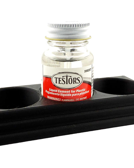 Jeff Did It! - Testors Cement 1oz Bottle Holder - Holds 3 Bottles - Anti-Slip Rubber Feet - 3D Printed - Made in the USA