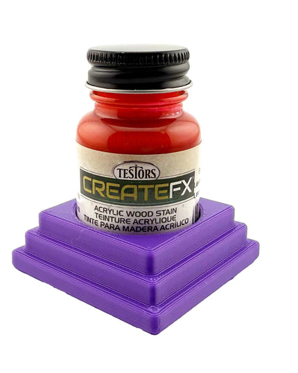 Jeff Did It! - Testors CreateFX 1oz Bottle Holder - Holds 1 CreateFX Bottle - Anti-Slip Rubber Feet - 3D Printed - Made in the USA