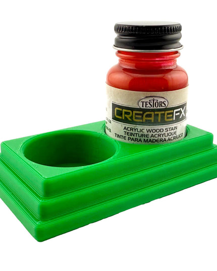Jeff Did It! - Testors CreateFX 1oz Bottle Holder - Holds 2 CreateFX Bottles - Anti-Slip Rubber Feet - 3D Printed - Made in the USA
