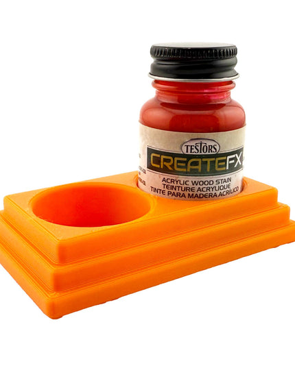 Jeff Did It! - Testors CreateFX 1oz Bottle Holder - Holds 2 CreateFX Bottles - Anti-Slip Rubber Feet - 3D Printed - Made in the USA