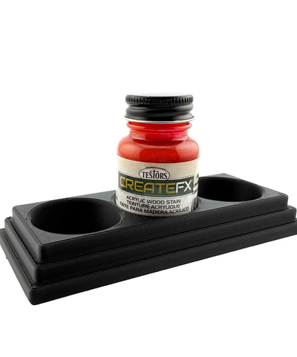 Jeff Did It! - Testors CreateFX 1oz Bottle Holder - Holds 3 CreateFX Bottles - Anti-Slip Rubber Feet - 3D Printed - Made in the USA