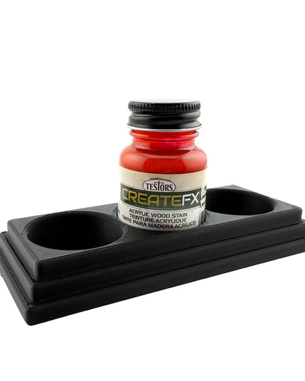 Jeff Did It! - Testors CreateFX 1oz Bottle Holder - Holds 3 CreateFX Bottles - Anti-Slip Rubber Feet - 3D Printed - Made in the USA