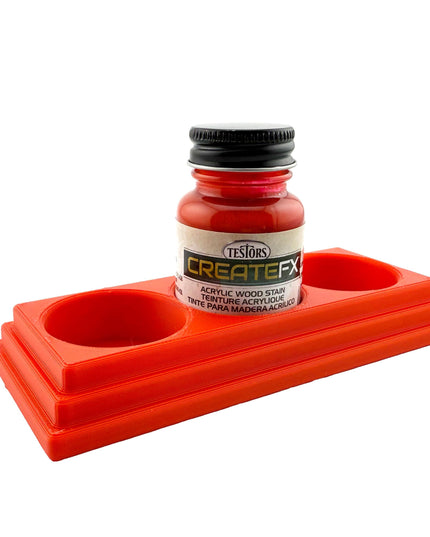 Jeff Did It! - Testors CreateFX 1oz Bottle Holder - Holds 3 CreateFX Bottles - Anti-Slip Rubber Feet - 3D Printed - Made in the USA