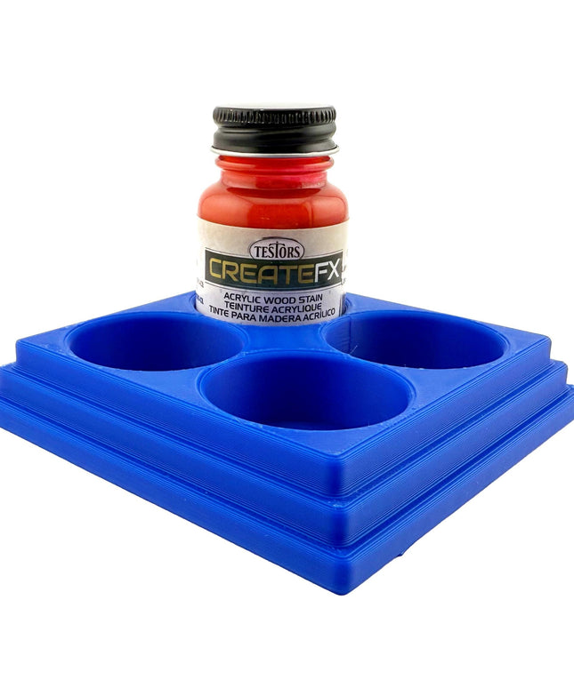 Jeff Did It! - Testors CreateFX 1oz Bottle Holder - Holds 4 CreateFX Bottles - Anti-Slip Rubber Feet - 3D Printed - Made in the USA