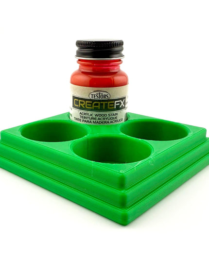 Jeff Did It! - Testors CreateFX 1oz Bottle Holder - Holds 4 CreateFX Bottles - Anti-Slip Rubber Feet - 3D Printed - Made in the USA