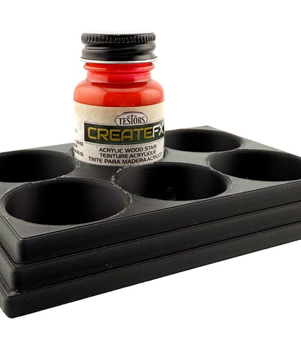 Jeff Did It! - Testors CreateFX 1oz Bottle Holder - Holds 6 CreateFX Bottles - Anti-Slip Rubber Feet - 3D Printed - Made in the USA