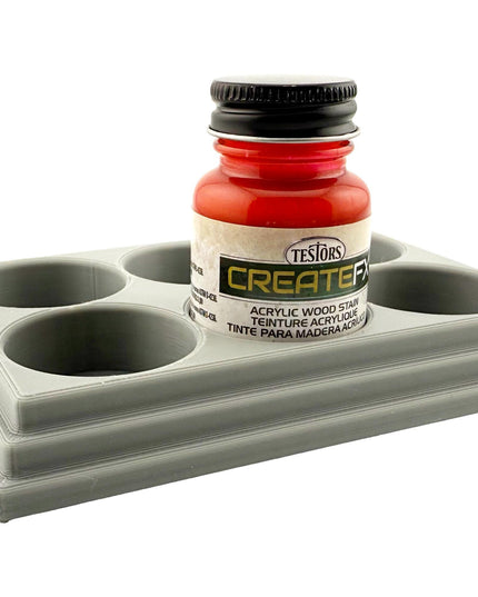 Jeff Did It! - Testors CreateFX 1oz Bottle Holder - Holds 6 CreateFX Bottles - Anti-Slip Rubber Feet - 3D Printed - Made in the USA
