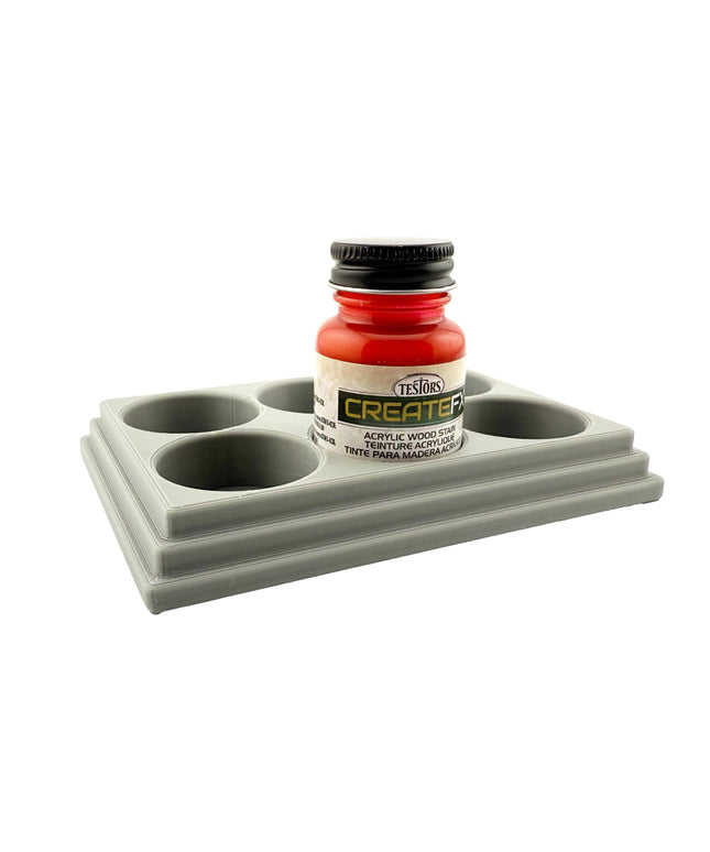 Jeff Did It! - Testors CreateFX 1oz Bottle Holder - Holds 6 CreateFX Bottles - Anti-Slip Rubber Feet - 3D Printed - Made in the USA