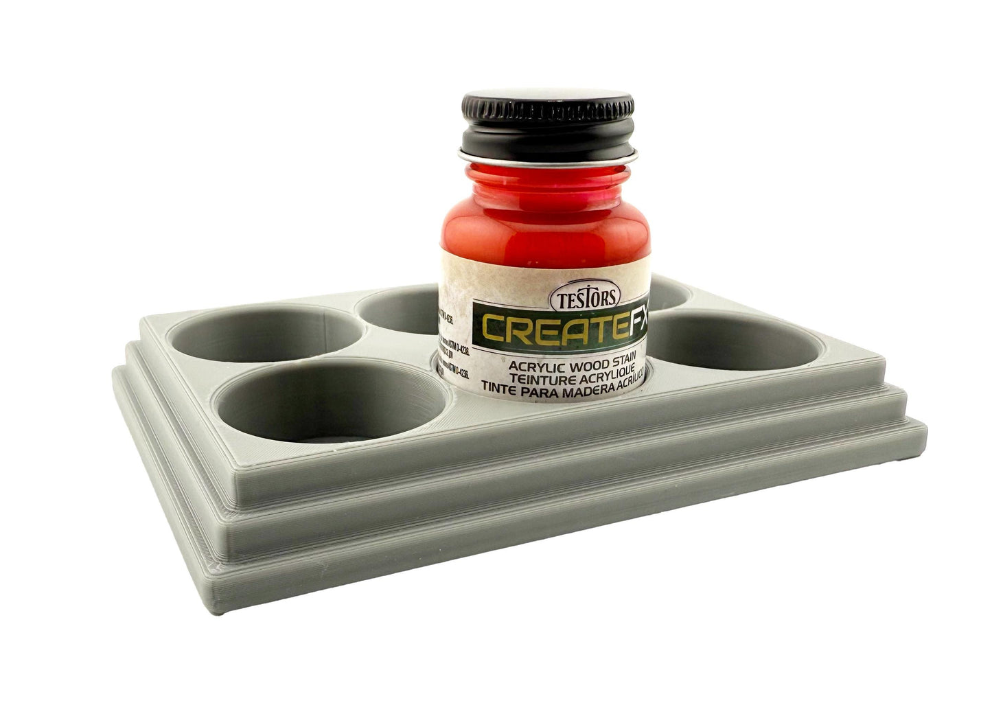 Jeff Did It! - Testors CreateFX 1oz Bottle Holder - Holds 6 CreateFX Bottles - Anti-Slip Rubber Feet - 3D Printed - Made in the USA