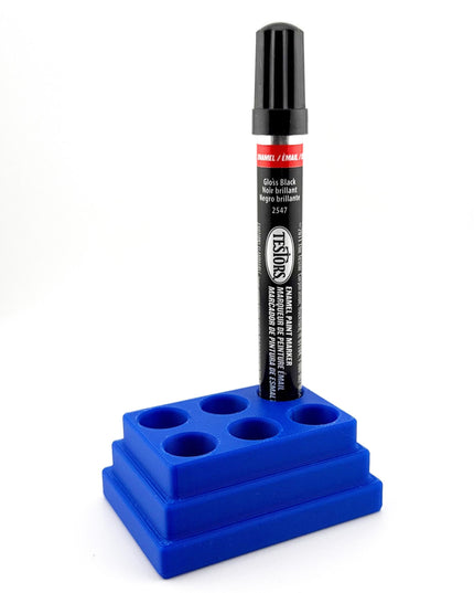 Jeff Did It! - Testors Paint Pen Marker Holder - Holds 6 Paint Pen Markers - Anti-Slip Rubber Feet - 3D Printed - Made in the USA