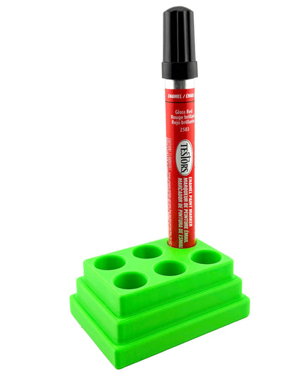 Jeff Did It! - Testors Paint Pen Marker Holder - Holds 6 Paint Pen Markers - Anti-Slip Rubber Feet - 3D Printed - Made in the USA