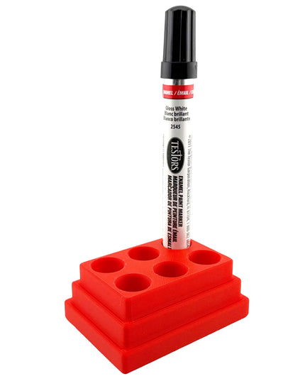Jeff Did It! - Testors Paint Pen Marker Holder - Holds 6 Paint Pen Markers - Anti-Slip Rubber Feet - 3D Printed - Made in the USA