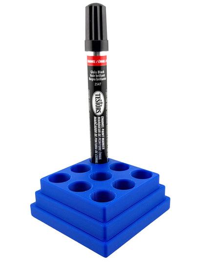 Jeff Did It! - Testors Paint Pen Marker Holder - Holds 9 Paint Pen Markers - Anti-Slip Rubber Feet - 3D Printed - Made in the USA