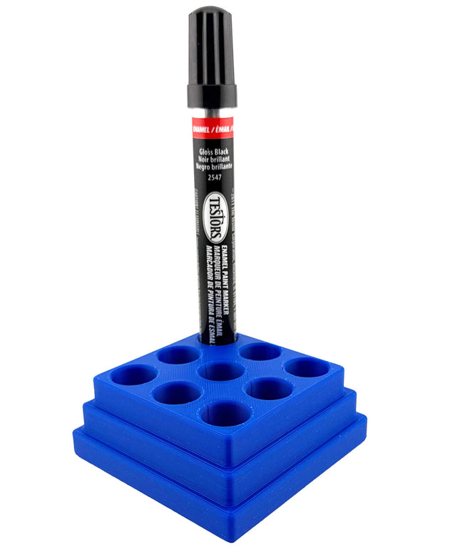 Jeff Did It! - Testors Paint Pen Marker Holder - Holds 9 Paint Pen Markers - Anti-Slip Rubber Feet - 3D Printed - Made in the USA