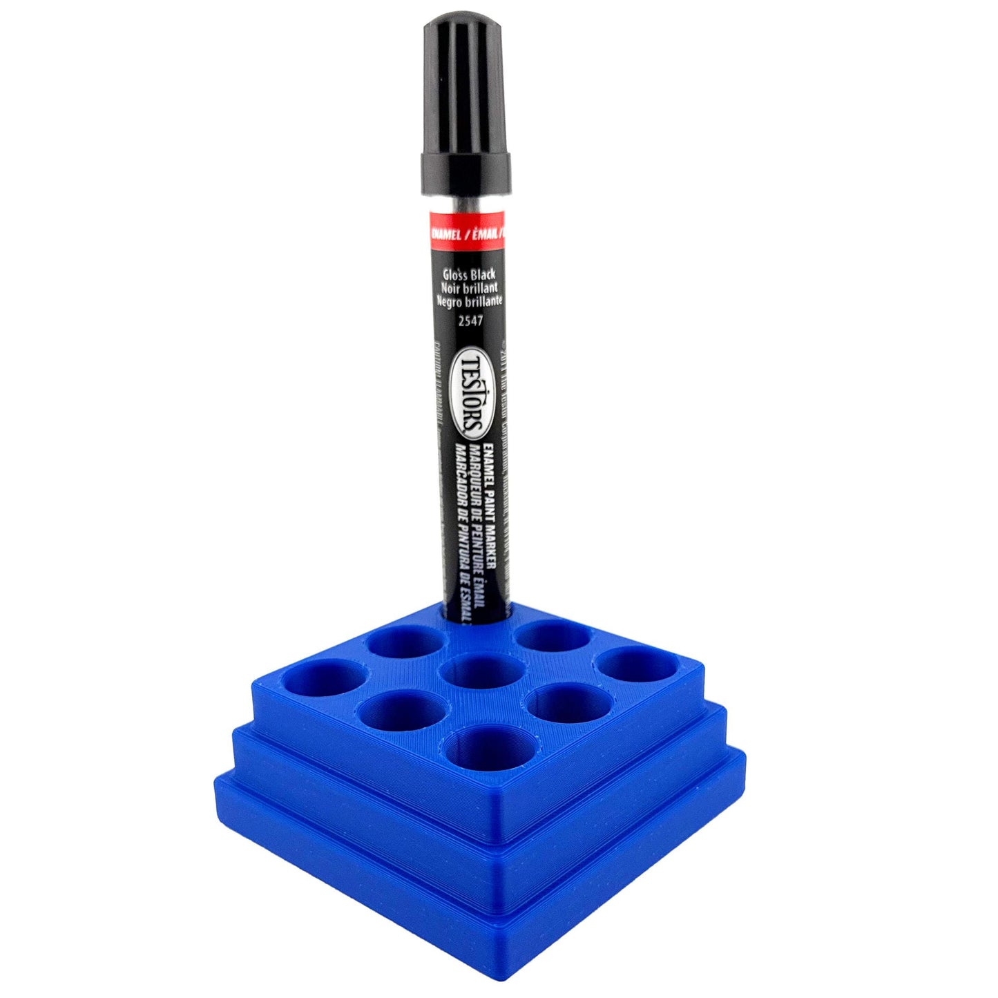 Jeff Did It! - Testors Paint Pen Marker Holder - Holds 9 Paint Pen Markers - Anti-Slip Rubber Feet - 3D Printed - Made in the USA