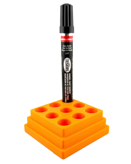 Jeff Did It! - Testors Paint Pen Marker Holder - Holds 9 Paint Pen Markers - Anti-Slip Rubber Feet - 3D Printed - Made in the USA