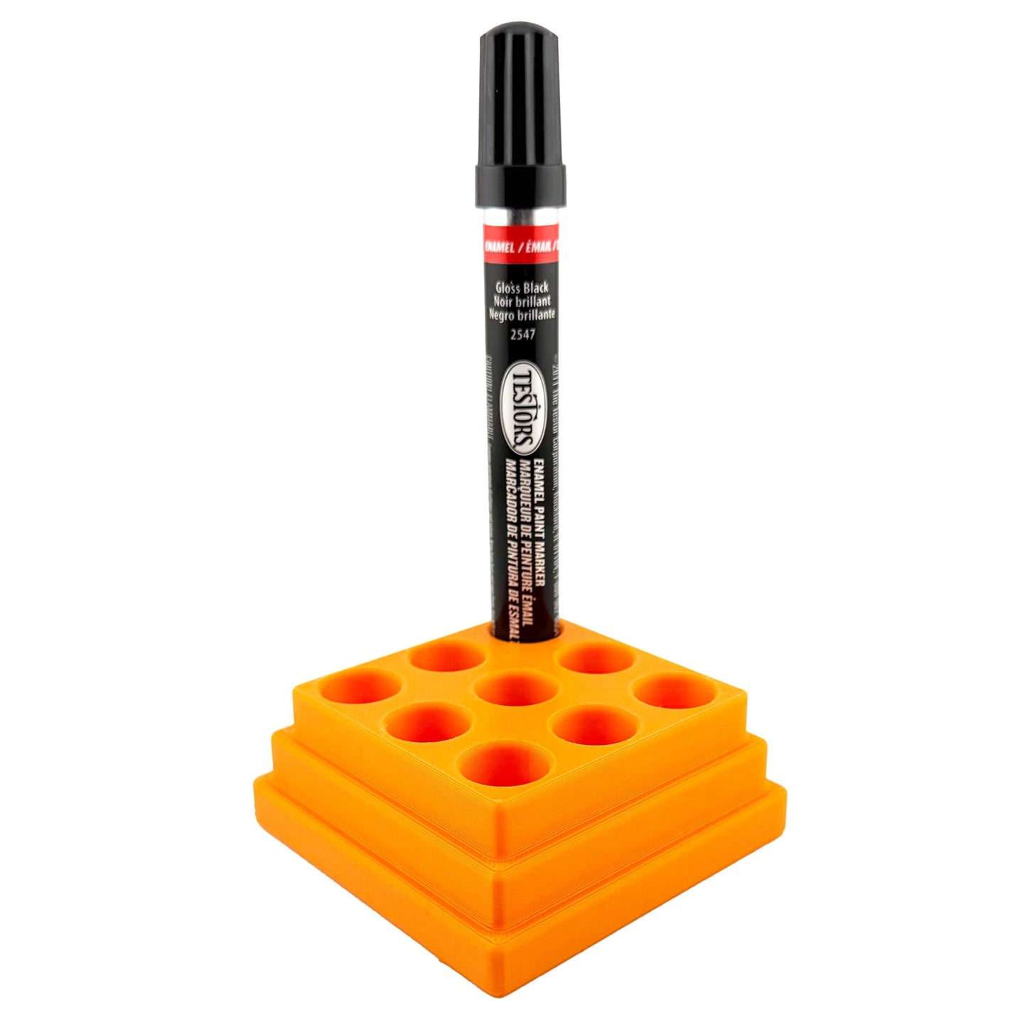 Jeff Did It! - Testors Paint Pen Marker Holder - Holds 9 Paint Pen Markers - Anti-Slip Rubber Feet - 3D Printed - Made in the USA