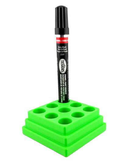Jeff Did It! - Testors Paint Pen Marker Holder - Holds 9 Paint Pen Markers - Anti-Slip Rubber Feet - 3D Printed - Made in the USA