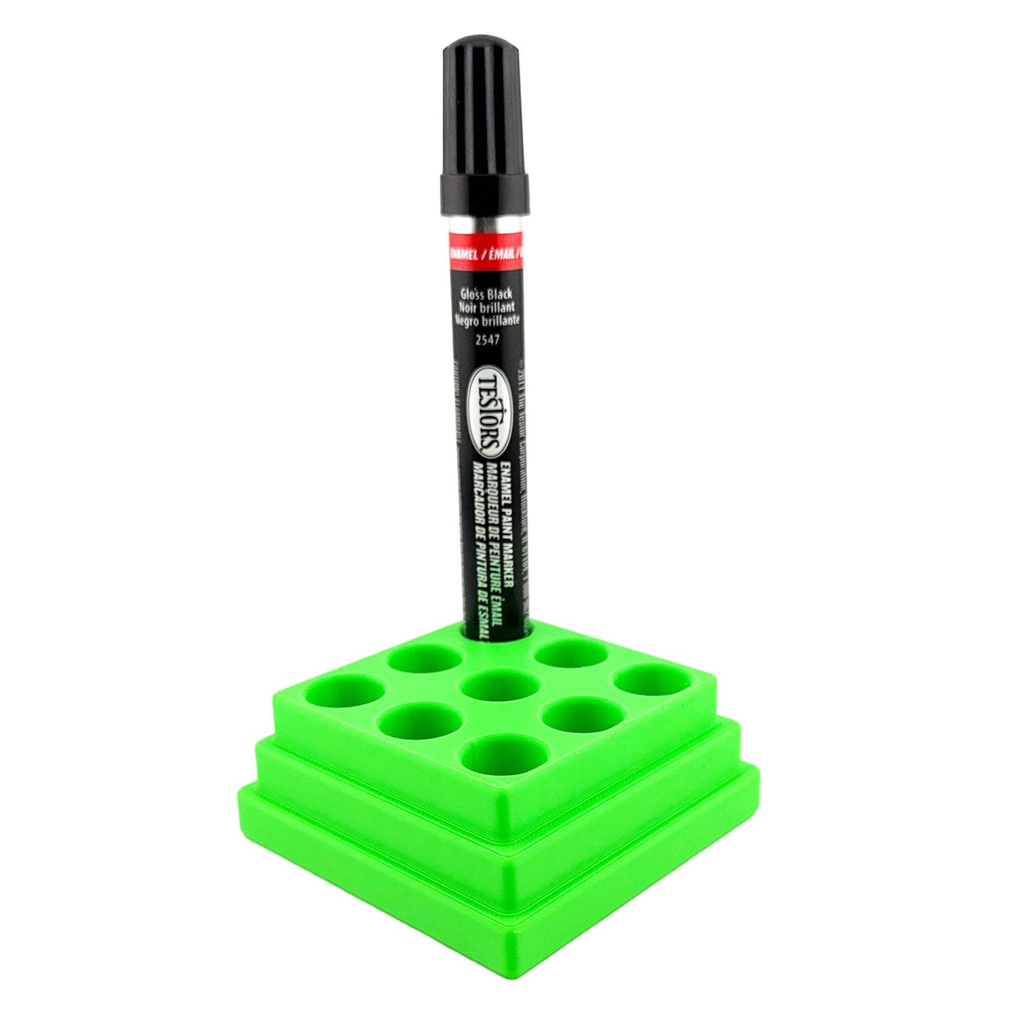 Jeff Did It! - Testors Paint Pen Marker Holder - Holds 9 Paint Pen Markers - Anti-Slip Rubber Feet - 3D Printed - Made in the USA