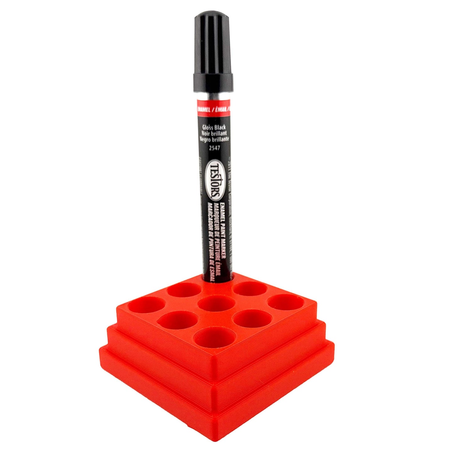 Jeff Did It! - Testors Paint Pen Marker Holder - Holds 9 Paint Pen Markers - Anti-Slip Rubber Feet - 3D Printed - Made in the USA