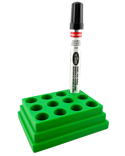 Jeff Did It! - Testors Paint Pen Marker Holder - Holds 12 Paint Pen Markers - Anti-Slip Rubber Feet - 3D Printed - Made in the USA