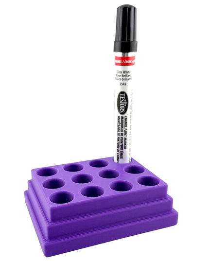 Jeff Did It! - Testors Paint Pen Marker Holder - Holds 12 Paint Pen Markers - Anti-Slip Rubber Feet - 3D Printed - Made in the USA