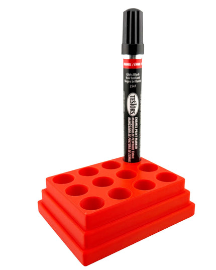 Jeff Did It! - Testors Paint Pen Marker Holder - Holds 12 Paint Pen Markers - Anti-Slip Rubber Feet - 3D Printed - Made in the USA