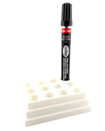 Jeff Did It! - Testors Paint Pen Marker Holder - Holds 12 Paint Pen Markers - Anti-Slip Rubber Feet - 3D Printed - Made in the USA
