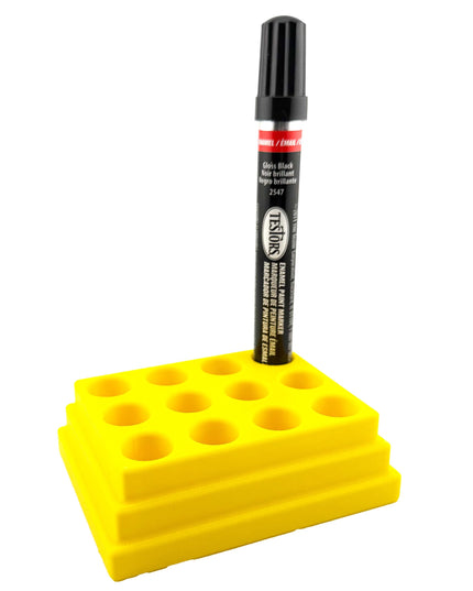 Jeff Did It! - Testors Paint Pen Marker Holder - Holds 12 Paint Pen Markers - Anti-Slip Rubber Feet - 3D Printed - Made in the USA