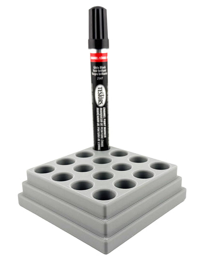 Jeff Did It! - Testors Paint Pen Marker Holder - Holds 16 Paint Pen Markers - Anti-Slip Rubber Feet - 3D Printed - Made in the USA