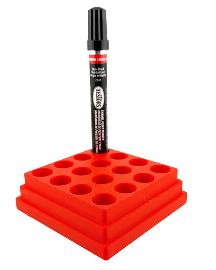 Jeff Did It! - Testors Paint Pen Marker Holder - Holds 16 Paint Pen Markers - Anti-Slip Rubber Feet - 3D Printed - Made in the USA