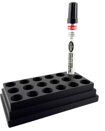 Jeff Did It! - Testors Paint Pen Marker Holder - Holds 18 Paint Pen Markers - Anti-Slip Rubber Feet - 3D Printed - Made in the USA