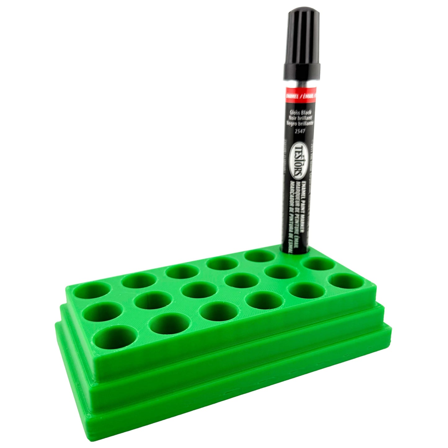 Jeff Did It! - Testors Paint Pen Marker Holder - Holds 18 Paint Pen Markers - Anti-Slip Rubber Feet - 3D Printed - Made in the USA