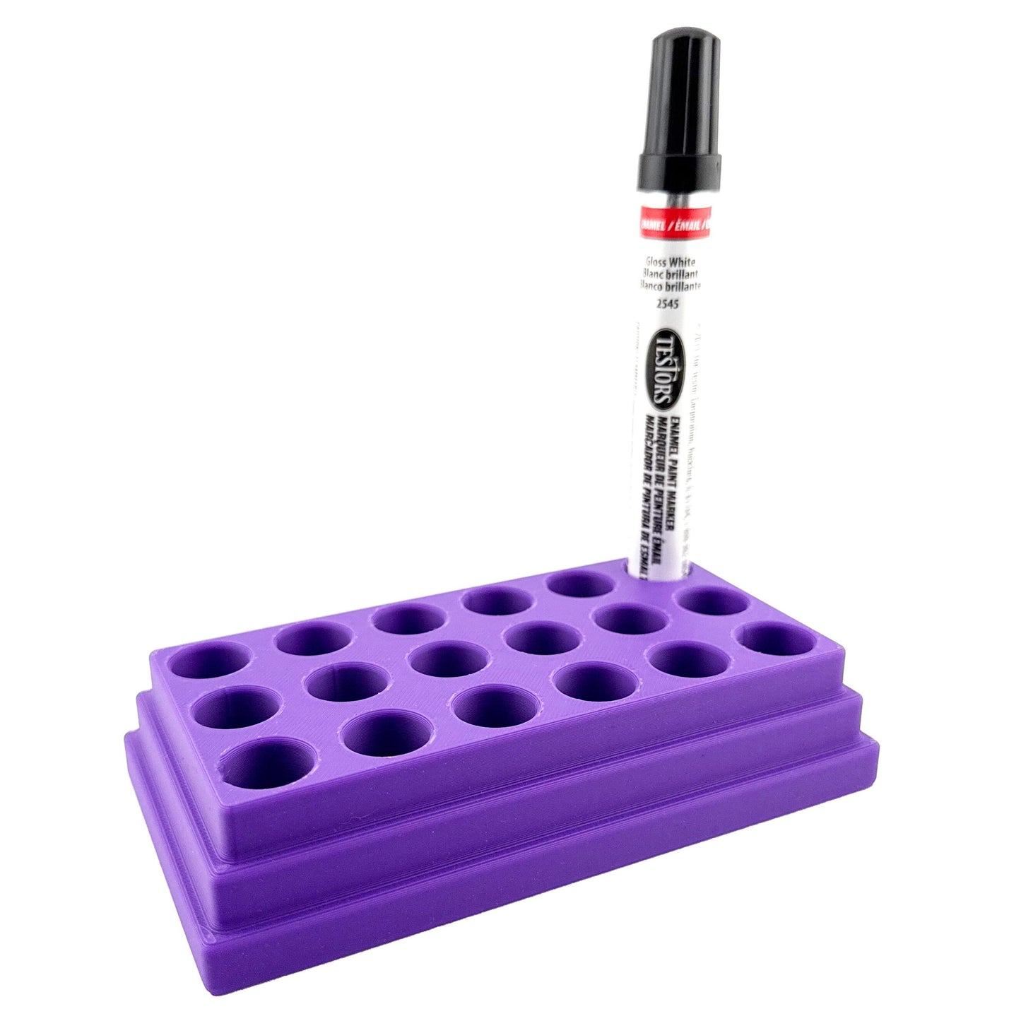 Jeff Did It! - Testors Paint Pen Marker Holder - Holds 18 Paint Pen Markers - Anti-Slip Rubber Feet - 3D Printed - Made in the USA