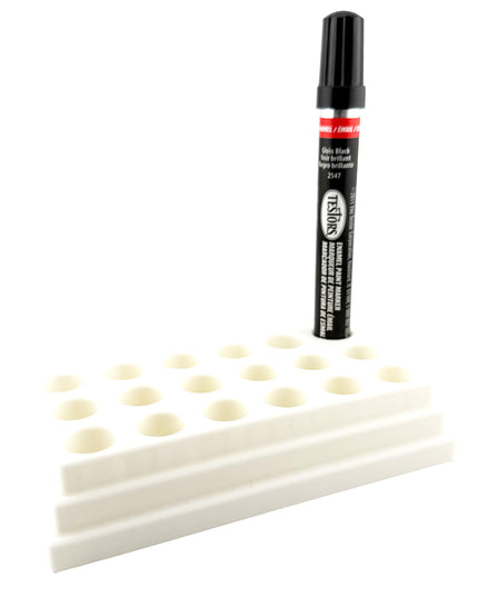 Jeff Did It! - Testors Paint Pen Marker Holder - Holds 18 Paint Pen Markers - Anti-Slip Rubber Feet - 3D Printed - Made in the USA
