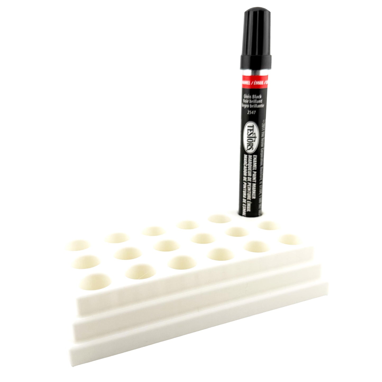 Jeff Did It! - Testors Paint Pen Marker Holder - Holds 18 Paint Pen Markers - Anti-Slip Rubber Feet - 3D Printed - Made in the USA