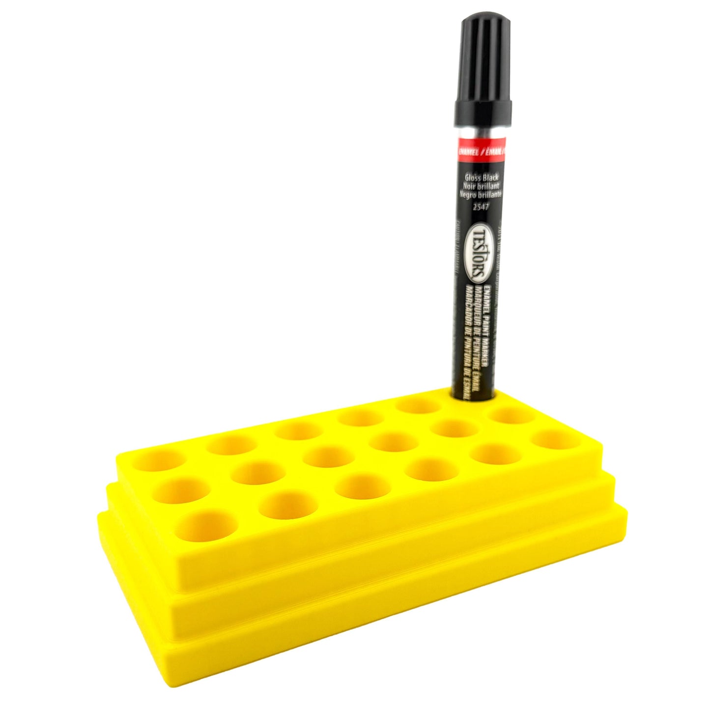 Jeff Did It! - Testors Paint Pen Marker Holder - Holds 18 Paint Pen Markers - Anti-Slip Rubber Feet - 3D Printed - Made in the USA