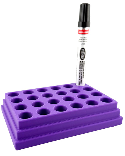 Jeff Did It! - Testors Paint Pen Marker Holder - Holds 24 Paint Pen Markers - Anti-Slip Rubber Feet - 3D Printed - Made in the USA