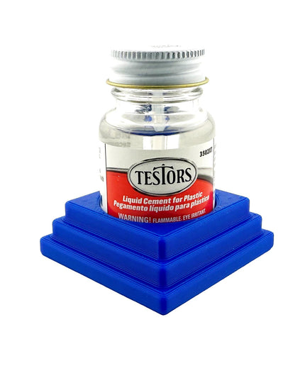 Jeff Did It! - Testors Cement 1oz Bottle Holder - Holds 1 Cement Bottle - Anti-Slip Rubber Feet - 3D Printed - Made in the USA